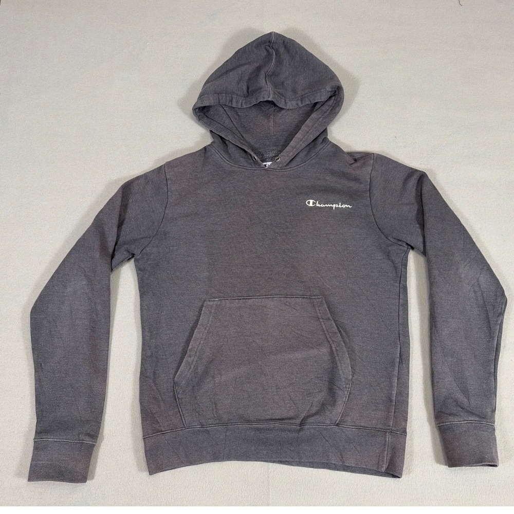 Champion Mens Granite Heather Gray Fleece Pullover Hoodie Small 1551 X